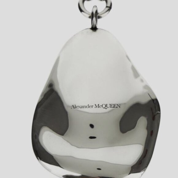 *AUTHENTIC Alexander McQueen Silver Short Molten Necklace w/ COA - Picture 2 of 12